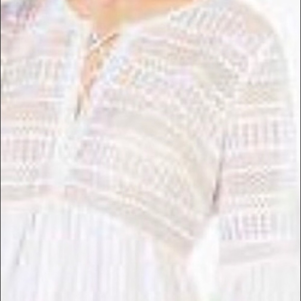 BCBGMAXAZRIA EVANNE BABYDOLL WHITE LACE-UP PEASANT LONG SLEEVE DRESS  SZ MED - Picture 2 of 9